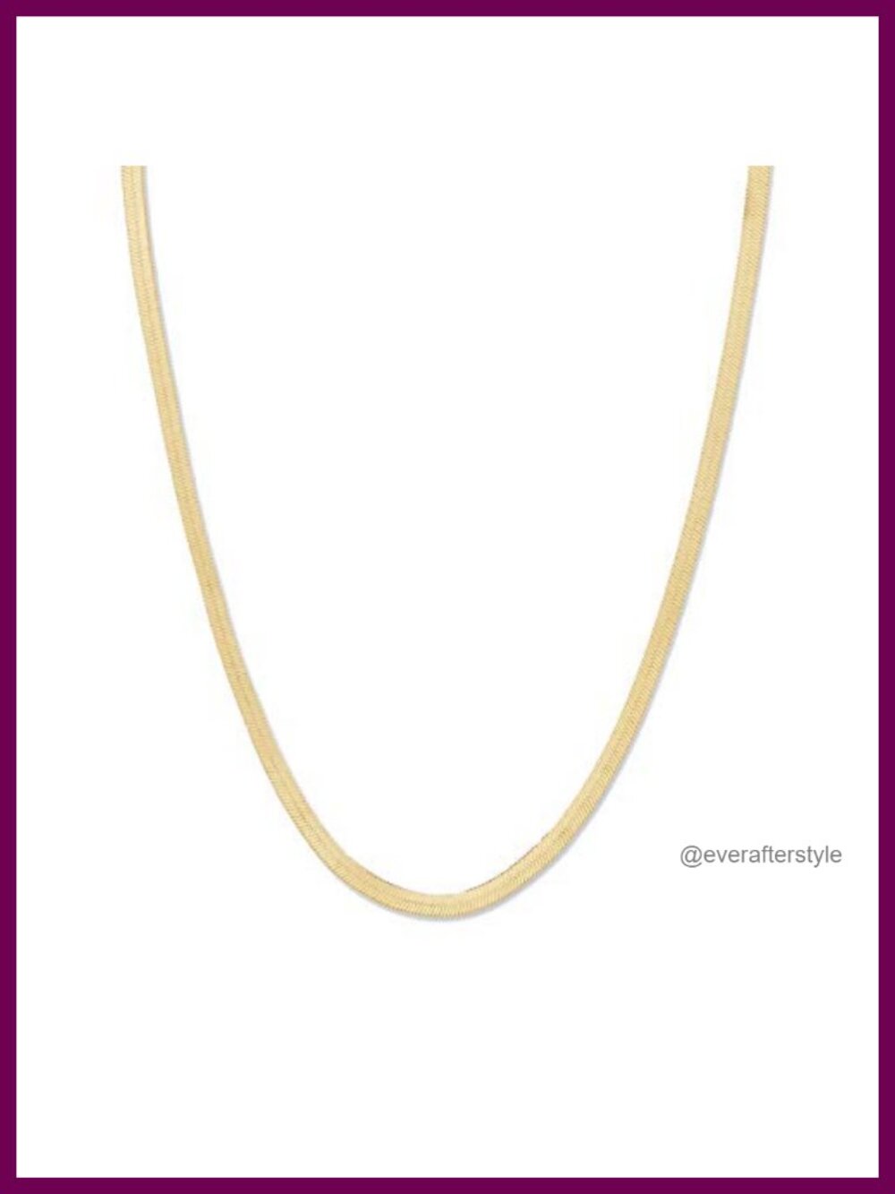 18k Gold Plated Herringbone Necklace, 17 Inch, Lobster Clasp, Women's Jewelry